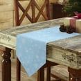 thumbnail image 3 of Table Runner Dresser Scarves Christmas Snowflake on Blue Cotton Linen Burlap Table Cover Winter Snow Texture Ombre Table Runners for Family Kitchen Dining Holiday Party Banquet Decor, 3 of 5