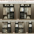 thumbnail image 3 of iSunirm 5FT Closet System with 3 Wooden Drawers, Reversible Closet Organizer with Hanging Rod & Shelf Tower, Sturdy Wardrobe Closet Garment Rack for Bedroom/Closet, 60"W x 80"H x 15"D, Black, 3 of 9
