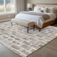 thumbnail image 4 of Rectangle Area Rugs 5 x 8 Ft, Beige Brick Wall Non-Slip Residential Carpet, Retro Country Stone Rocks Geometric Print Indoor Crawling Mats Runner Rugs for Living Room/Dining Room/Bedroom, 4 of 8