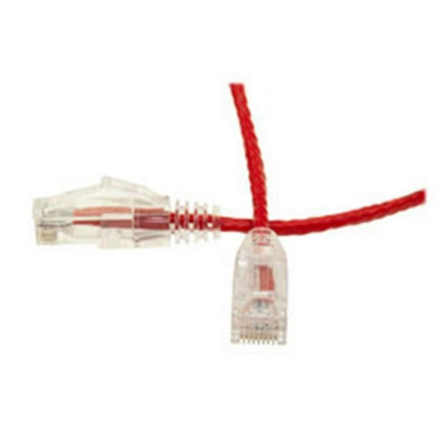 CableWholesale 10X8-87105 5 ft. Cat6 Slim Ethernet Patch Cable - Snagless & Molded Boot, Red