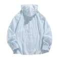 thumbnail image 6 of Jinhomg Hoodie Men Plaid Shirt Long Sleeve Button Down Drawstring Shirts Plus Size Lightweight Casual Fishing Tops Blue,S, 6 of 7