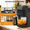 thumbnail image 6 of VUSIGN Air Fryer,5 Qt Glass Air Fryer with Max 410°F, LED Digital Touchscreen,Nonstick & Dishwasher Safe Basket,Black, 6 of 9