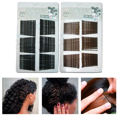 144 Pcs Fashion Hair Styling Bobby Pins Ladies Girls Clips Grips Salon Black