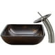 Vigo VGT033 Rectangular Brown and Gold Fusion Glass Vessel Sink and