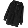 thumbnail image 1 of CRAFTHROU 1Pcs Kapuzenpullover Damen Long Sleeve Black Polyester Warmth For Street, 1 of 7