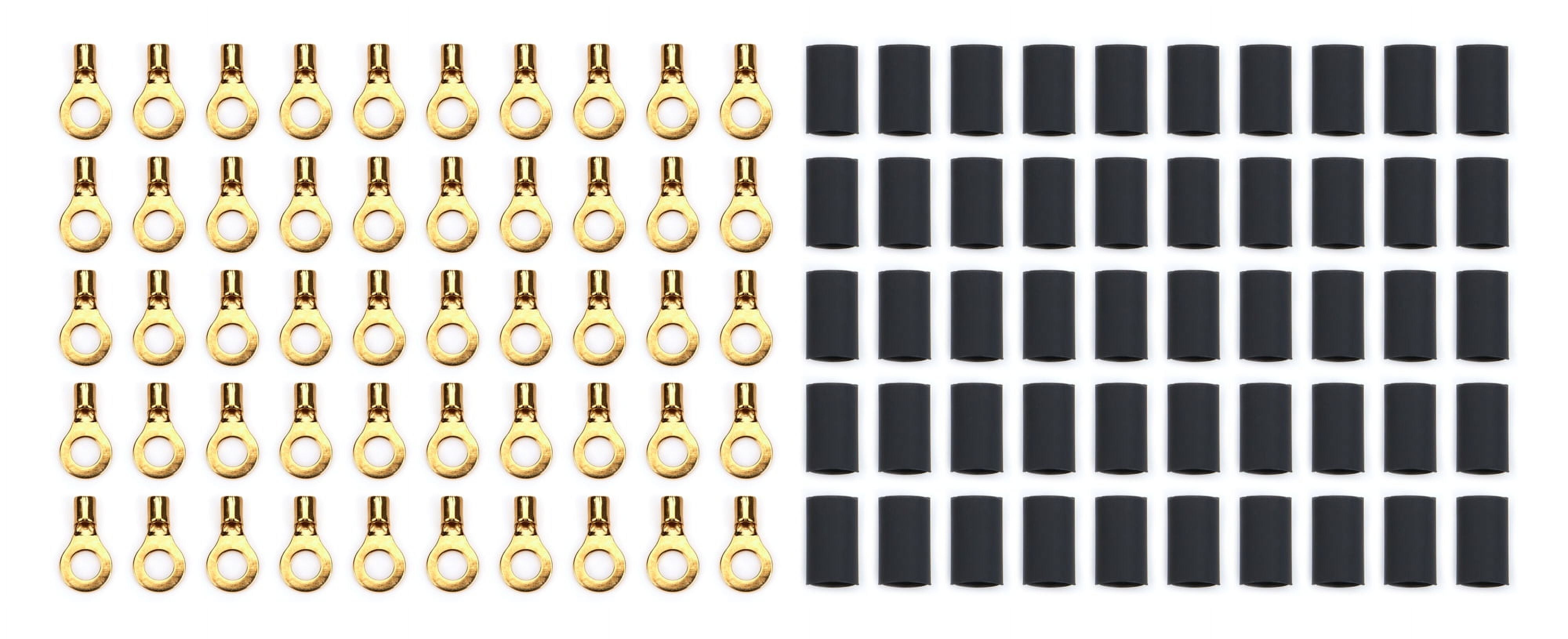 Quickcar Racing Products Ring Terminal #10 14-16 Ga w/Heat Shrink 50pk