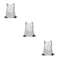 thumbnail image 4 of VONKY Portable Nylon Drawstring Bag Sack Beach Gym Backpack Shoes Bags Convenient and Versatile White 3Set, 4 of 6