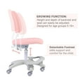 thumbnail image 3 of Ergonomic Kids Desk Chair, Child's Children Student Study Office Computer Chair, Adjustable Height and Seat Depth, W/Slipcovers, Detachable Footrest and Lumbar Support (Peach Pink, W/Chair Slipcovers), 3 of 4