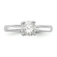 thumbnail image 4 of Solid 14k White Gold Round Solitaire Engagement Ring with CZ Cubic Zirconia Size 7, 4 of 8