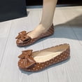 thumbnail image 4 of Shrysg Women's Bowknot Dress Flats Ballet Low Wedge Round Toe Slip-Ons Casual Loafers Breathable Dressy Office Work Flat Shoes Brown, 4 of 9