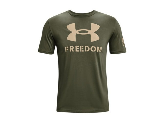 Under Armour 1352147390SM Freedom Banner T-Shirt Men's Small Marine OD Green 