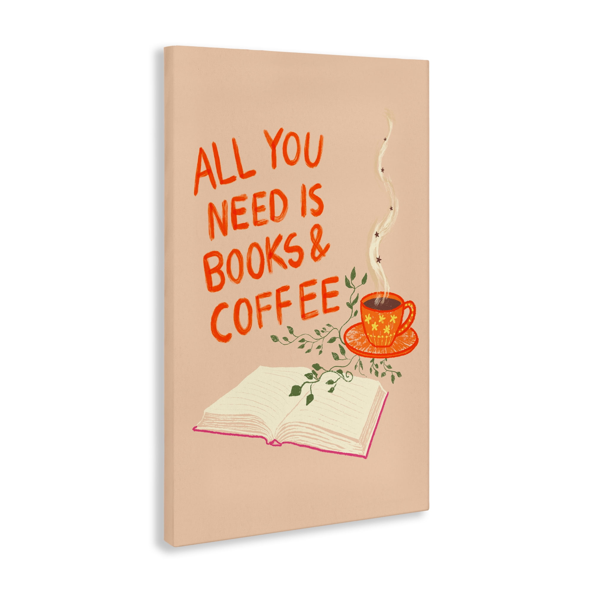 Need Books & Coffee Canvas Wall Art, design by Florentina Dolci