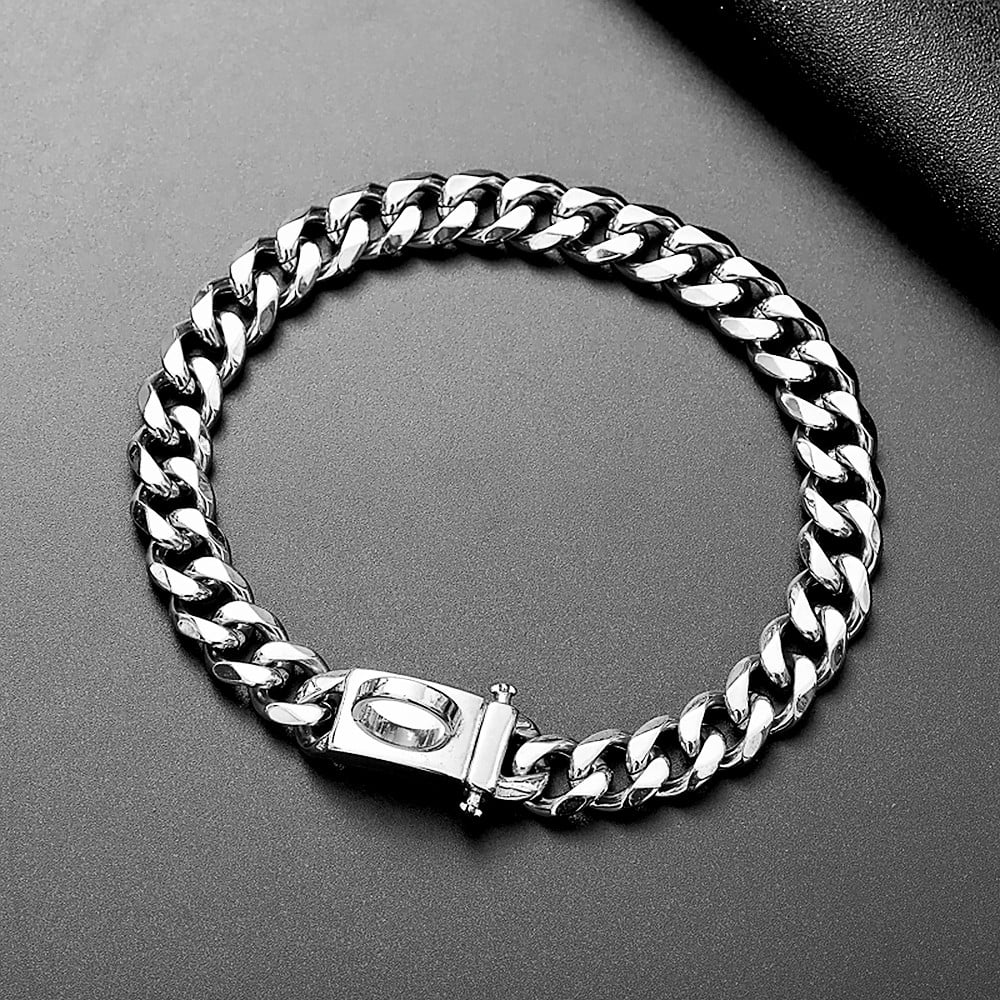 Silver Big Chains Dogs Collar Choker Necklace For Large Medium French English Bulldog Rottweilers