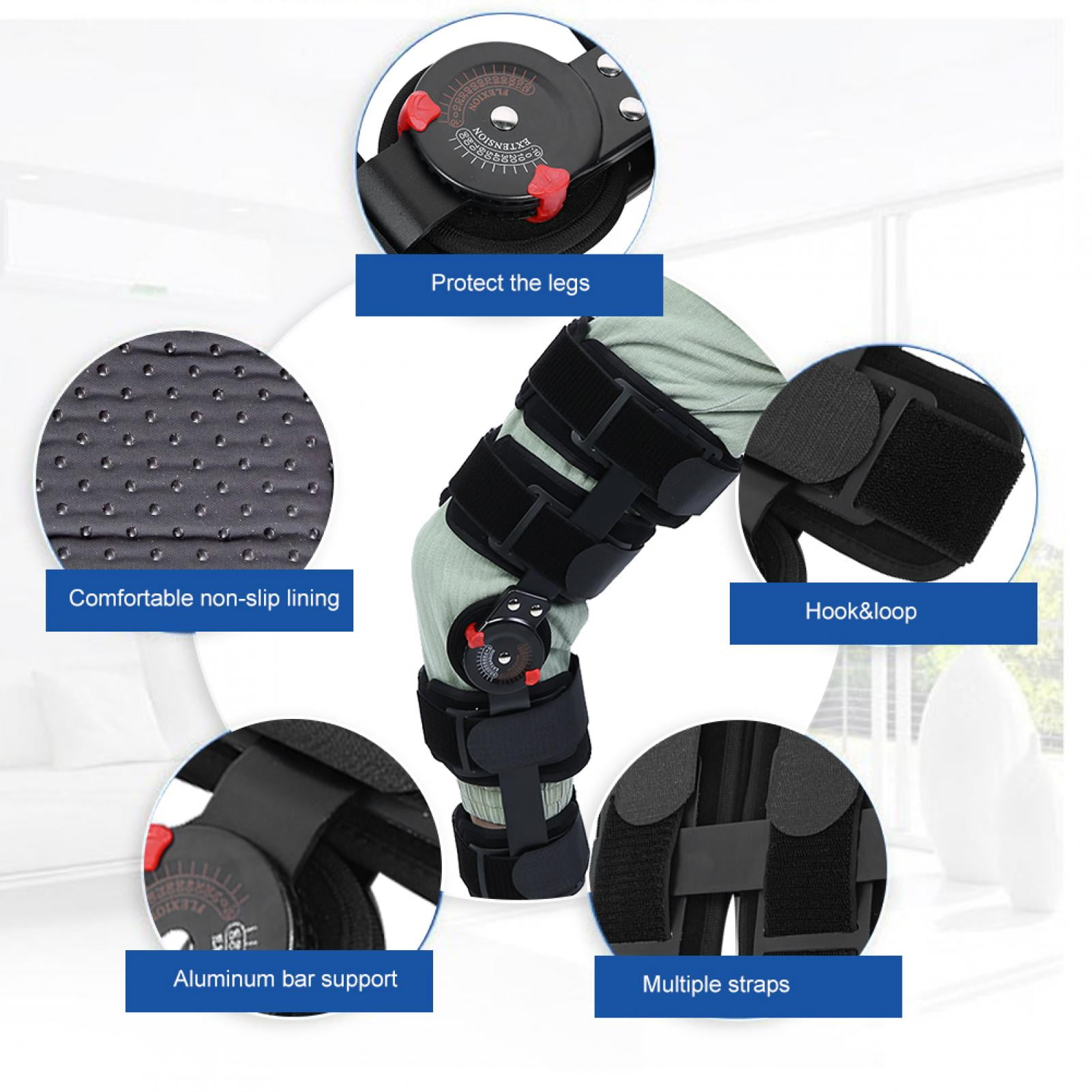 Comfortable Adjustable Leg Brace for Sprain Recovery & Knee Stability