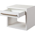thumbnail image 2 of Encore Solid Mango Wood 1-Drawer End Table in White Finish w/ Gold Metal Handle by Diamond Sofa, 2 of 6