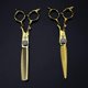 thumbnail image 2 of Tijeras de peluquería japonesas 440C doradas de 15 cm (6 pulgadas) ultra afiladas, tijeras profesionales de barbero con estuche., 2 of 5