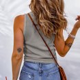 thumbnail image 5 of asdoklhq 2025 Summer Fall Womens Tops Clearance under $5 Women Sexy Casual Slim Fit Round-Neck Ribbed Sleeveless Solid Cami Tank Tops Shirts Gray M, 5 of 5