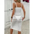thumbnail image 4 of Women's Beach Essential Crochet Cover-Up Dress - V-Neck Sleeveless Semi-Sheer Knit with Thin Straps & Cut-Out Details, Lightweight Resort Wear for Spring/Summer/Autumn Vacations, Casual Outings, 4 of 6