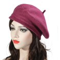 thumbnail image 2 of 1Pcs Wool French Beret Hat Solid Color Beret Cap for Women Girls, 2 of 6