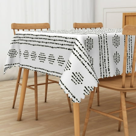

Mizhona Modern Minimalist Rectangle Tablecloth for Table Black Striped in White Table Cloths for Picnic Party Decor 60 × 84