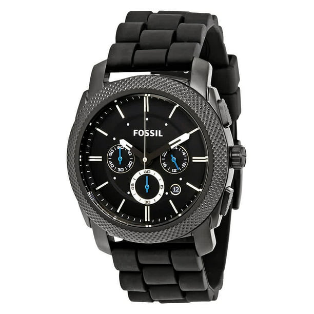 Fossil Men's Machine Chronograph, Black-Tone Stainless Steel Watch ...