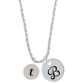thumbnail image 1 of Delight Jewelry Silvertone Disc 1/2'' Initial - t - Silvertone Script Initial Disc - B - Charm Necklace, 20"+3", 1 of 4