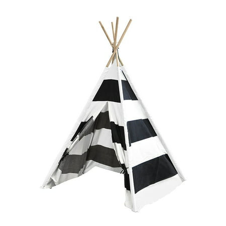 Porpora Indoor Indian Playhouse Toy Teepee Play Tent for Kids Toddlers Canvas with Carry Case, Black