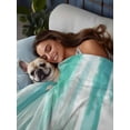 thumbnail image 6 of Twin Size Flat Sheet Only, Turquoise Gray Soft Brushed Microfiber Bed Sheets, Farmhouse Abstract Gradient Aesthetic Hotel Quality Breathable Bedding Top Sheet, Easy Care, 66"x96", 6 of 9