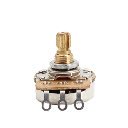 LOOKSEVEN Guitar Potentiometers Pots Volume Tone A250k/B250k/A500k/B500k Brass 15mm Shaft-A250K（15mm）