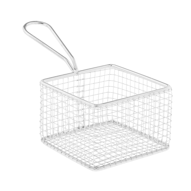 de aceite de cocina de acero inoxidable, canasta de comida, de espagueti para freír, colador de pasta de cocina, canasta de refrigerios - Cuadrado Sunnimix canasta colador de pasta
