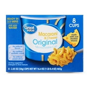 Great Value Original Macaroni & Cheese, 2.05 oz, 8 count