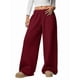 thumbnail image 2 of Pantalones Deportivos de Pierna para Mujer, Holgados, con Cordón, de Cintura Alta y Bolsillos Rojo L, 2 of 9