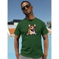 thumbnail image 2 of Corgi Peeking Out T-Shirt Men -Image by Shutterstock, Male XX-Large, 2 of 4