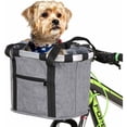 thumbnail image 1 of Cesta plegable para bicicleta, bolsa transportadora para perros y gatos pequeños, cesta para manillar, cesta plegable para bicicleta para mascotas, 7 colores, 34 28 25cm, 1 of 5