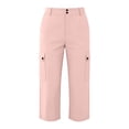 thumbnail image 3 of Enjoytime Womens Cargo Pants with Pockets Elastic Waist Casual Lightweight Capri Pants Spring Summer Travel Trousers, 3 of 5