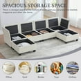 thumbnail image 6 of SOULART 113.39" Cloud Couch, Beige Sectional Sofa, Modular 6-Seat Convertible Sectional with Chaise and Storage Ottoman for Home Apartment Office, 6 of 12