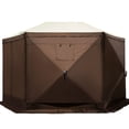 thumbnail image 3 of Zaverox Gazebo Screen Tent, 12 x 12 ft, 6 Sided Pop-up Camping Canopy Shelter Tent with Mesh Windows, Portable Carry Bag, Ground Stakes, Large Shade Tents for Outdoor Camping, Lawn and Backyard, 3 of 6