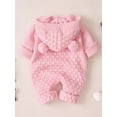 thumbnail image 3 of Dewadbow Newborn Baby Boy Girl Bear Ear Knit Romper Hooded Wool Sweater Jumpsuit, 3 of 6