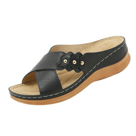 

QYZEU Comfortable High Heels for Women Slipper Boots for Women Outdoor Fashion Summer Women Sandals Slippers Light And Comfortable Wedge Heel Platform Large Size