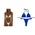 thumbnail image 1 of (2-Pack) Rinsvye High Two Up Bikini Rhinestone Bikini Piece Up Women Cut Bikini Tops for Women Large Bust Lace Solid Swimsuit Bikini Razors Set Push Swimwears Tankinis Bikini Swimsuit Set, 1 of 7
