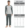 thumbnail image 4 of MoFiz Men's Bamboo Pajamas Set Long Sleeve Crew-Neck Top and Pants with Pockets Loungewear 2-Piece for Men, 4 of 7