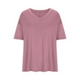 thumbnail image 5 of Wycnly Summer Tops for Women Womens Shirts Breathable Comfy Loose Pullover Top 2026 Fashion Solid T Shirt Girls V-Neck 3/4 Sleeve Blouses, 5 of 6