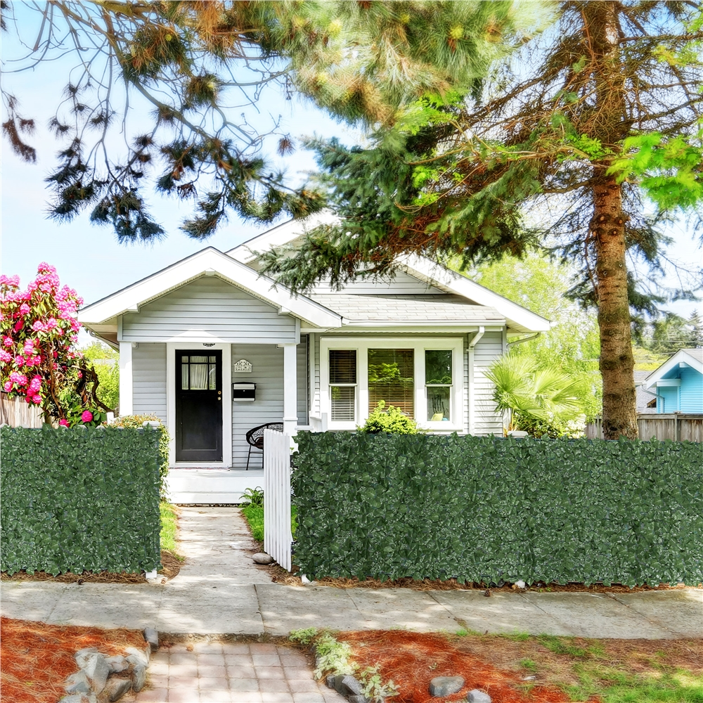 Yaheetech 3pcs 38''x 116'' Artificial Faux Ivy Leaves Garden Ornaments Decorative Fence Screen with Mesh Backing, Green