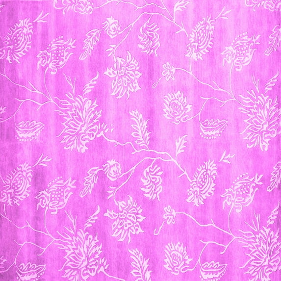 Ahgly Company Indoor Square Abstract Pink Contemporary Area Rugs, 8' Square