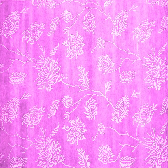 Ahgly Company Indoor Square Abstract Pink Contemporary Area Rugs, 5' Square