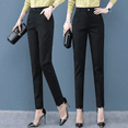 thumbnail image 2 of Pantalones de trabajo profesionales de 9 puntos para mujer, ropa formal de primavera y otoño, pantalones occidentales de cintura alta, rectos, cilíndricos, adelgazantes y de pie pequeño, 2 of 4