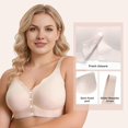 thumbnail image 5 of VISALY Front Closure Jelly Bras for Old Women Wireless Push Up No Underwire Full Coverage Seamless Comfy Front Snap Support T-Shirt Bras Soft Supportive Compression Convenient Bras Black M, 5 of 8