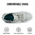 thumbnail image 3 of JENN ARDOR Women's Canvas Casual Shoes Lace Up Classic Splicing Platform Slip-On Low Top Sneakers Rubber Sole Wedge Low Top Fashion Sneakers With Zipper, 3 of 7