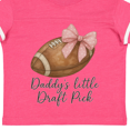 thumbnail image 4 of Inktastic Daddy's Little Draft Pick Football Pink Bow Boys or Girls Toddler T-Shirt, 4 of 5