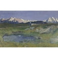 thumbnail image 2 of Giovanni Segantini 14x11 Gold Ornate Wood Frame and Double Matted Museum Art Print Titled - Alpine Landscape at Sunset (1895 - 1898), 2 of 4